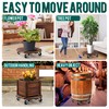 ZXZYHFTY Round Original Wooden Plant Stand with Wheels, 2 Packs