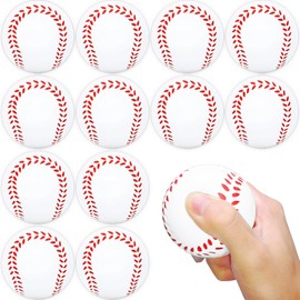 12 PCS 2.8 Inch Large Baseball Stress Balls,Jumbo Foam Squeeze Relief Baseballs,Soft Squeeze Baseball for Kids,Children Playing,School Carnival Reward,Sports Theme Party,Gift,Goodie Bags(7cm)