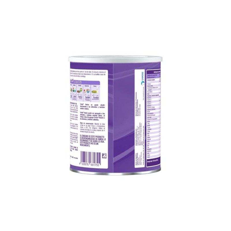 Fortini Manejo Dietético Neutro Niños, 1-10 Años, 400 g, Purple