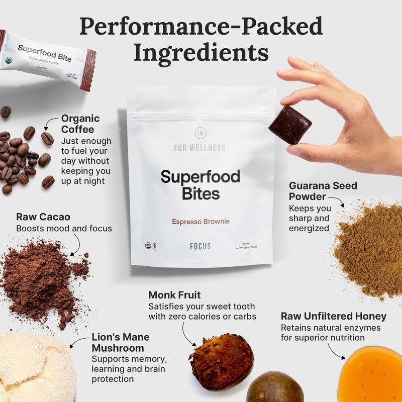 For Wellness Superfood Bites Focus | Healthy Snacks for Adults