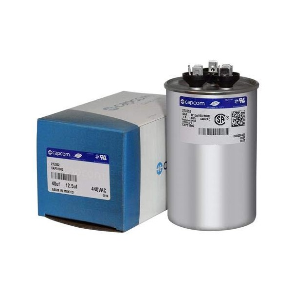 40/12.5 uF x 440 VAC Dual Round Capacitor # 27L552