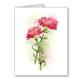 DJ Rogers Fine Art Carnations - Set of 10 Floral Note Cards With Envelopes