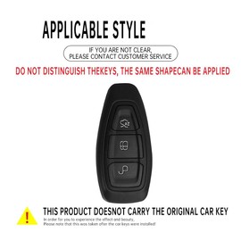 HIBEYO Key Case Cover for Ford Focus 3 4 ST Mondeo MK3 MK4 Fiesta Fusion Kuga 2013 2014 2015 2017 Accessories with Keychains, Black Brown, Black Brown