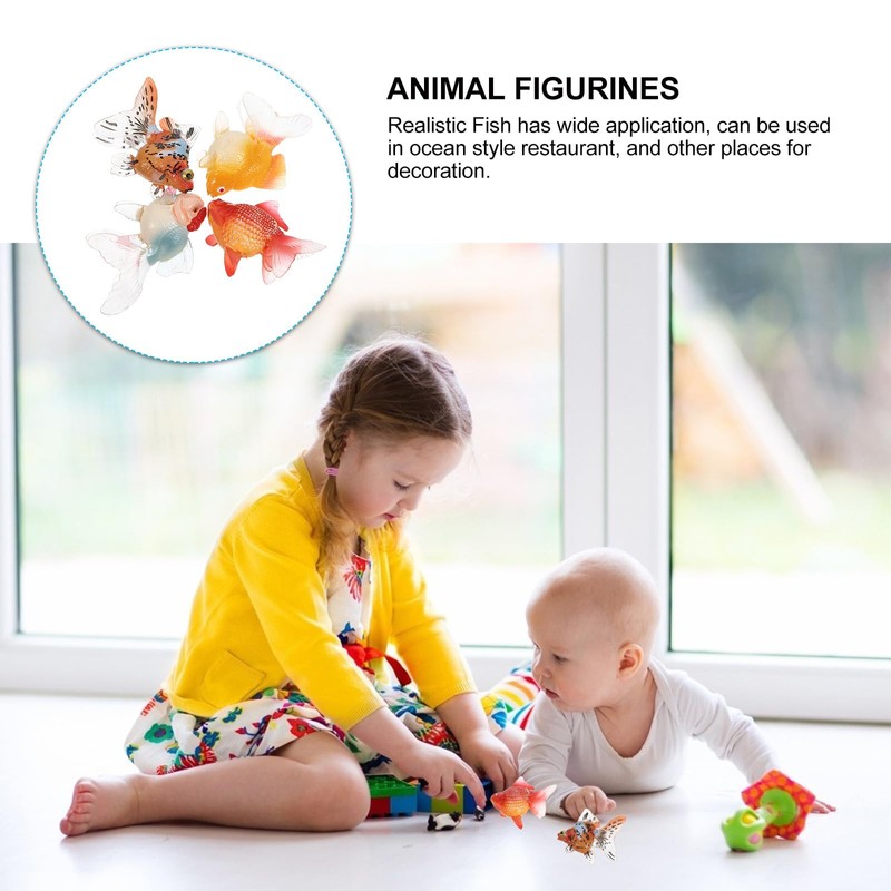 ERINGOGO 4pcs Goldfish Model Fish Figurine Simulation Animal Figure Goldfish