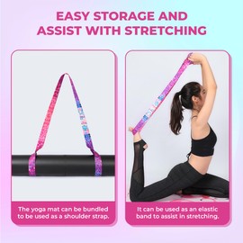 Yoga Mat Strap, Adjustable Multicolor Carrying Shoulder Strap for Yoga Mat, Non-Slip Portable Mat Holder, Fits All Yoga Mat Sizes, Lightweight for Fitness, Pilates & Stretching (Mat Not Included)