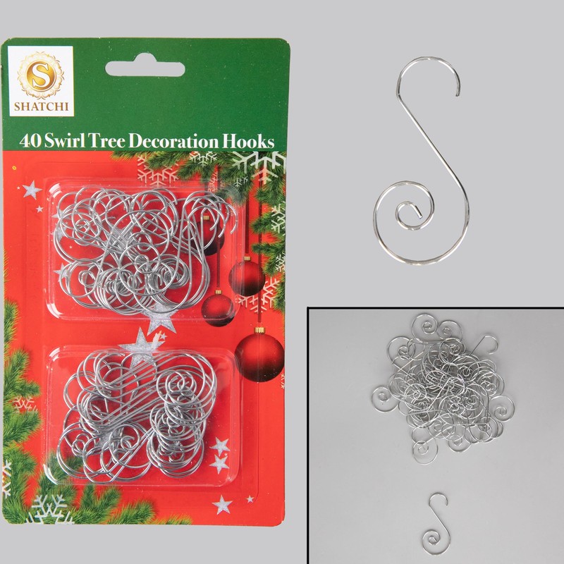 120Pcs Silver Christmas Ornaments Hangers Hooks for Christmas Tree Baubles,
