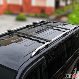 OMAC Roof Rack Cross Bars Luggage Carrier for VW Golf SportWagen Mk7 2015-2019 Black Anti-Theft for Travel Kayak Canoe Surf Ski Snowboard Camping