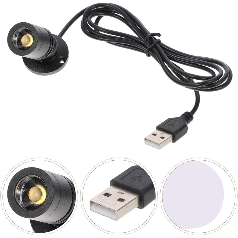 L&M LUJOMTL Small Spotlight, Display Cabinet LED Spotlight Indoor USB