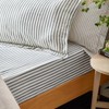 Yard Hebden Melange Stripe Cotton Pillowcase Pair, Navy