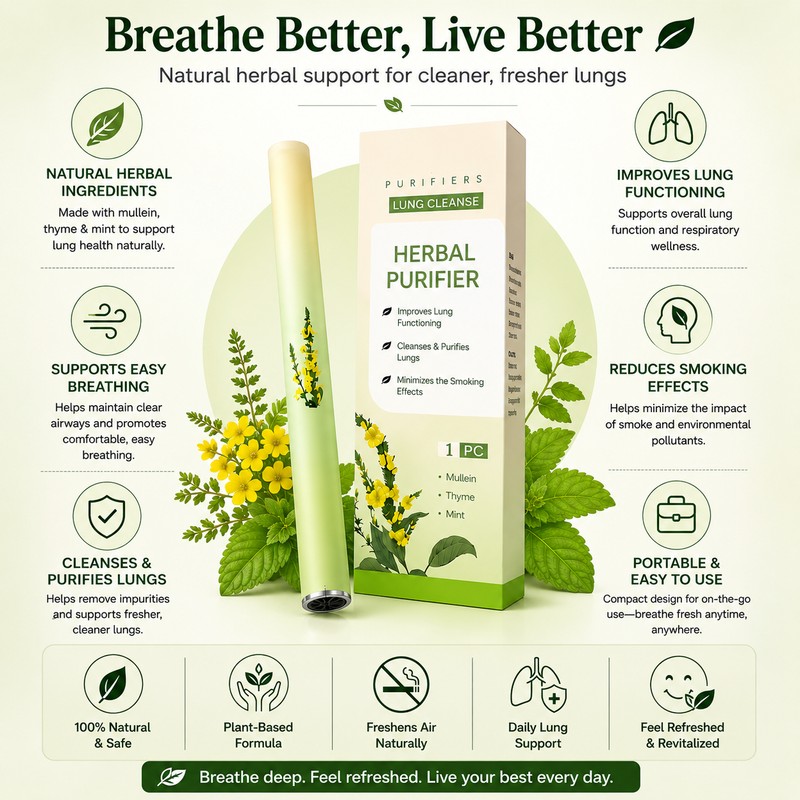 Lung Cleansing, Mullein Herbal Diffuser Pen, Non Electric Herbal Purifier,