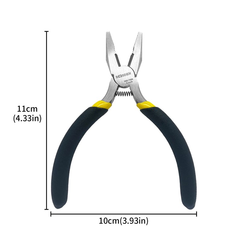 BOOSDEN Mini Lineman's Pliers, 5 Inch Side Cutter Linesman Pliers,