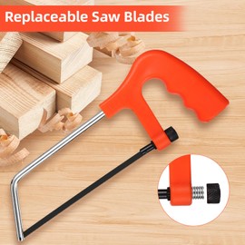 Hacksaw, Professional Hack Saw with 10 Blades, Adjustable Angle Junior Hacksaw Small Hacksaw Heavy Duty Mini Saw Bow Saw Perfect for Cutting Plastic, PVC Pipe,Tile, Metal