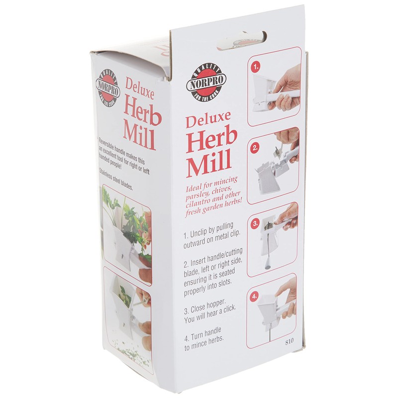 Norpro Herb Mill, 6.25in/16cm, White