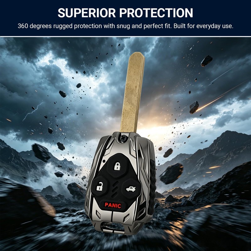 Upgraded Zinc Alloy Key Fob Shell Cover for Honda 2003-2012