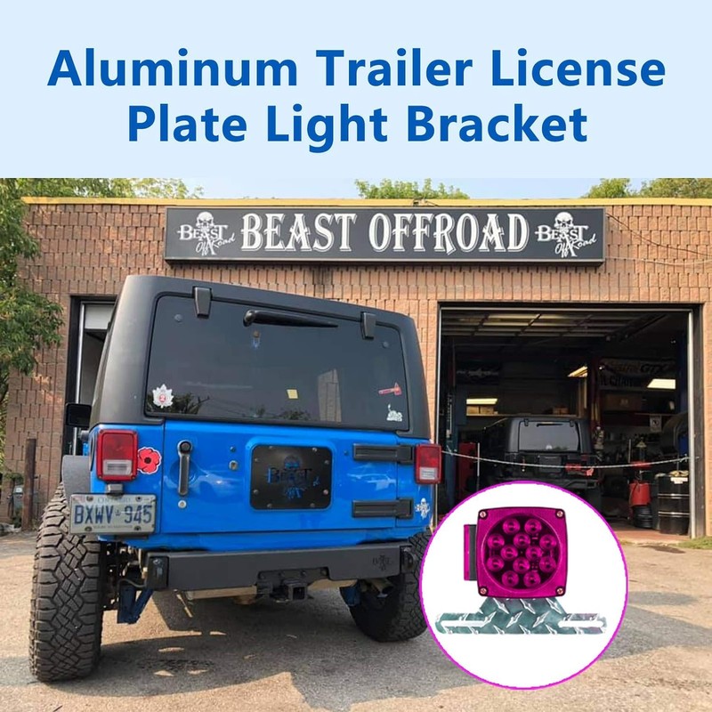 Trailer License Plate Holder Aluminum Heavy-Duty Bracket Holder Trailer License