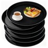 Calolin 6 Pcs Round Plastic Serving Tray, 11 in Non
