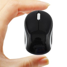 Mini Wireless USB Mouse Portable Tiny Small Cordless Mice Ergonomic Design 2.4GHz 1000DPI for Kids Children Small Hands for Travel Business Trips for Windows/iOS/Android Laptop PC(Black)