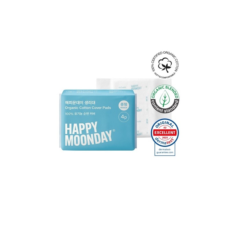 HappyMoonday Organic Cotton Cover Pads - Super Long 8P