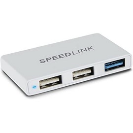 Speedlink Passive USB 3 Port Hub with Pleca C to USB A (High-Quality Aluminium Enclosure with 3 USB Ports – Fast Data Transfer up to 5 Gbit/s (USB 3.0) – Up to 480 Mbps USB 2.0 for PC/Computer/Laptop/Notebook – Silver