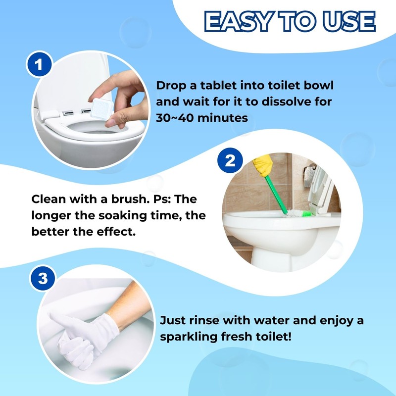 OceanBreezy Toilet Bowl Cleaner Bleach Tablets – Deep Cleaning &