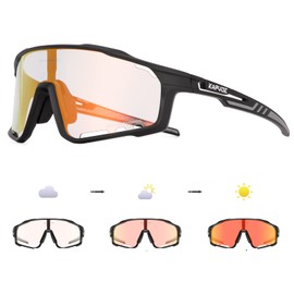 KAPVOE Photochromic Cycling Glasses for Men Women Sports Sunglasses High Definition High Contrast Lenses MTB BMX Bike Glasses