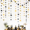 Black Gold 16th Birthday Decorations Number 16 Circle Dot Twinkle