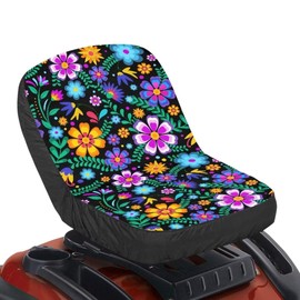 FUIALDOLG Lawn Mower Seat Cover, Flower Print Tractors Seat Cushion Riding Waterproof Heavy Duty Tractor Accessories for Agricultural and Industrial Vehicle
