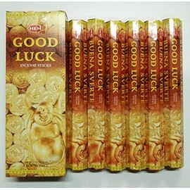 HEM Incense Stick Hexa Pack Good Luck Incense, Hexagonal (20 Pieces) x 6 Boxes ] GOOD LUCK