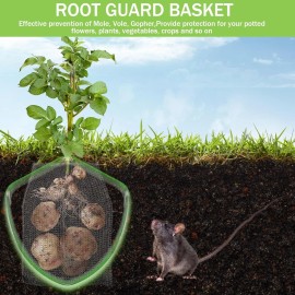 SEEWEY 12 Pcs 5 Gallon Plant Root Guard Baskets ,Mesh Stainless Steel,Gopher Proof