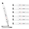ArtBeek 6pcs Black Brush Tip Alcohol Markers Set, Dual Tips