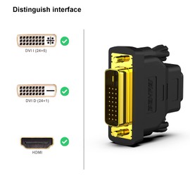 BENFEI DVI to HDMI, Bidirectional DVI-D to HDMI Male to Female Adapter with Gold-Plated Cord 2 Pack
