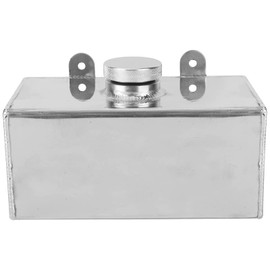 BOMLING Windscreen Washer Bottle, Universal 2L Aluminum Washer Fluid Reservoir Easy Installation Polished Intercooler Spray Tank Car Parts