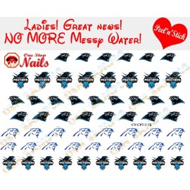 One Stop Nails Carolina Panthers Clear Vinyl PEEL and STICK NOT Waterslide nail decals/stickers