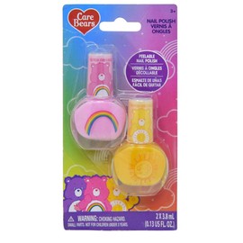 Townley Girl Care Bears 2 Pack Nail Polish on Card - Water-Based, Durable - Dry Immediately and Smooth Coverage Nail Polish Set