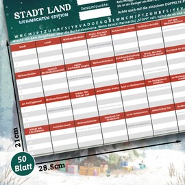 BOYATONG City Country Christmas Word Game Secret Santa Picture Word Game