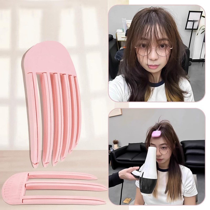 LKCCTK 前髪クリップ 根元立ち上げクリップ 2点セット 6歯＋3歯 巻き髪 ふんわり 根元櫛 スタイリングコーム プラスチック