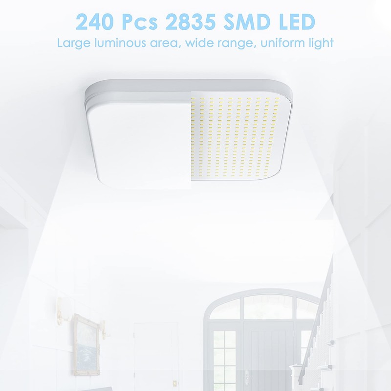 EASY EAGLE LED Ceiling Light Square: 6500 K Ceiling Light