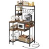 YATINEY Coffee Bar, Bakers Rack with Power Outlet, Large Microwave