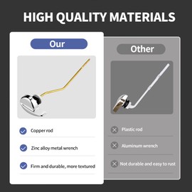 Ullnosoo Toilet Handle Replacement for TOTO with Chain, Upgraded for TOTO THU068#CP Trip Lever for St743S, St454E Toilet Tank Metal Material Side Mount Flush Handle