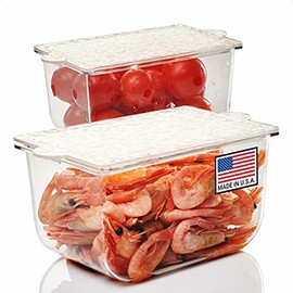 PIKANTY Condiments Storage Small Containers with Lids for Refrigerator | Set of 2 | Made in USA
