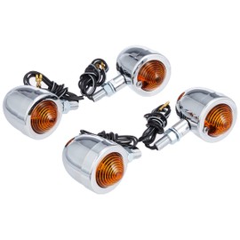 Kitaco 830-0900120B Magna 50 Bread Mini Turn Signal Kit, Chrome/Orange