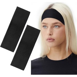 BELEVO Headbands for Women's Hair, 9cm Black Headband Unisex Hair Band Hairband Stretchy Head Bands Adult Women & Men Soft Sweat Band for Yoga, Sports, Gym, Running, Workout, Exercise, Washing Face
