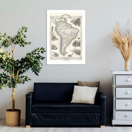 Spiffing Prints Tallis Map of South America 1850