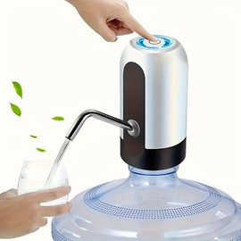 Automatic Water Dispenser Pump for 5 Gallon Bottles - Portable Operation | USB Rechargeable | Electric Pump for Home Office Camping | Leak-Proof Design | Father's Day Birthday Gift for Men Dad Husband:_White