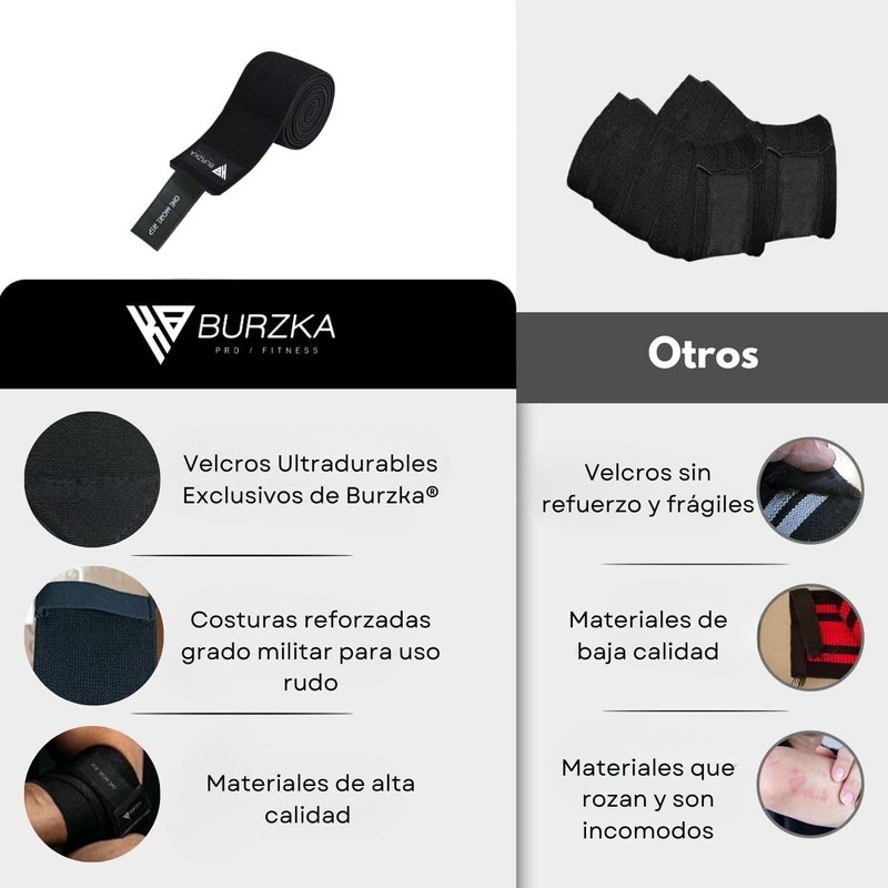 Burzka Par Coderas Venda Elástica Premium Gym Crossfit Levantamiento de