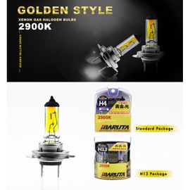 MARUTA® H4 60/55W Golden Yellow 2900K 12V Xenon Gas Filled Car Headlight Bulbs with Advanced Technology
