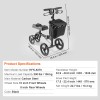 Knee Scooter Carbon Steel Folding Knee Walker Recovery Scooter 300LB