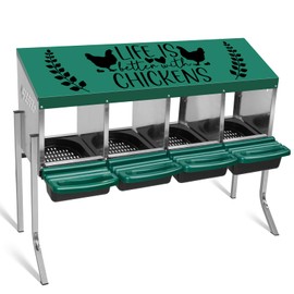 Tgeyd Nesting Boxes - 3 Holes for Laying Eggs - Chicken Brooder Box With Perch - Coops for 3 Up to 12 Chickens