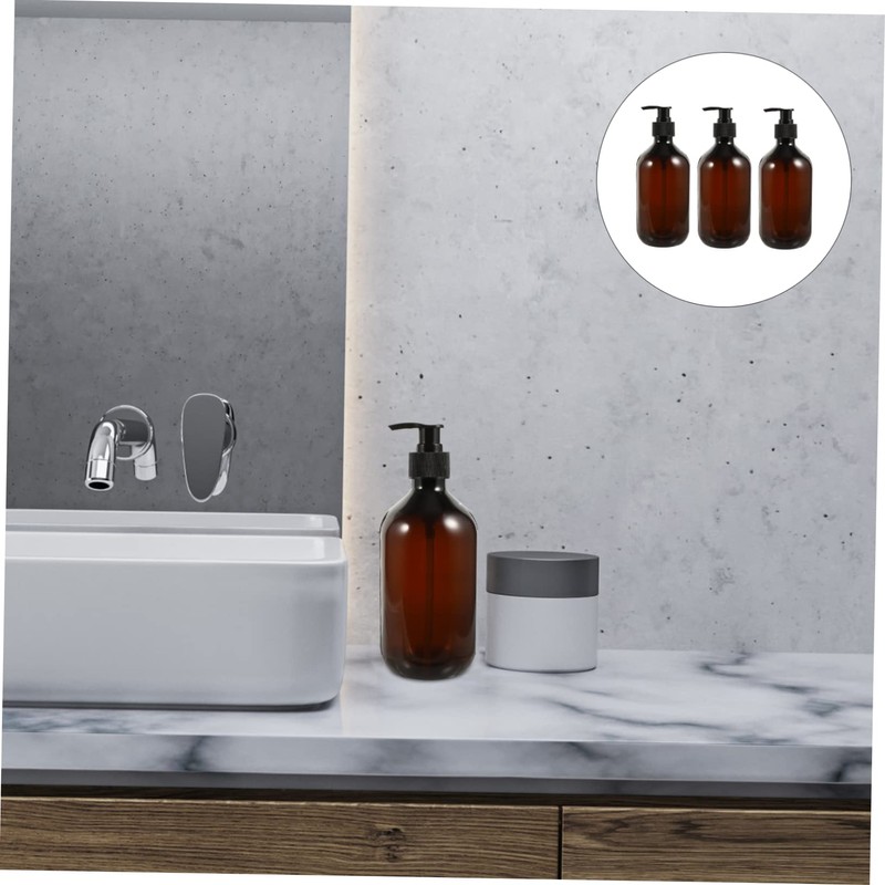 Baluue 2sets Mini Airless Pump Bottle Dispenser Refillable Soap Shampoo