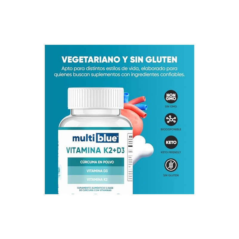 Vitamina D3 K2 30 Cápsulas de 550mg | Combinación Óptima